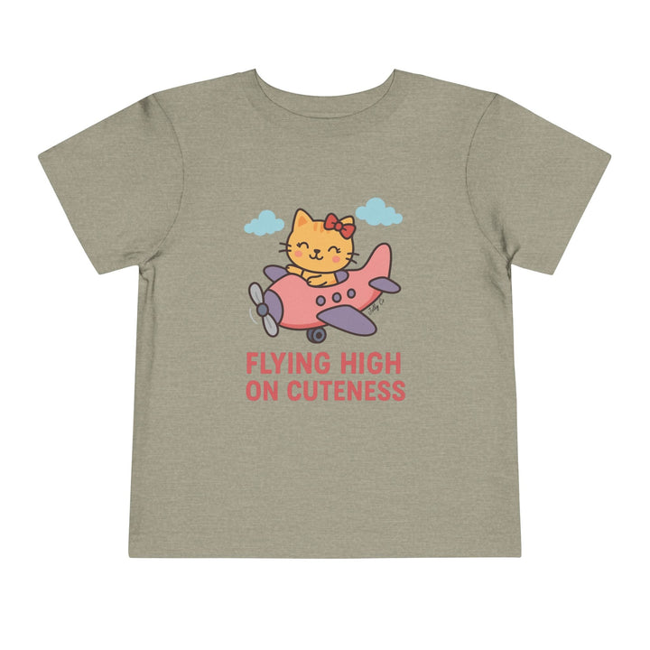 Cute Cat Airplane Toddler Short Sleeve Tee - Jolly Co Creations