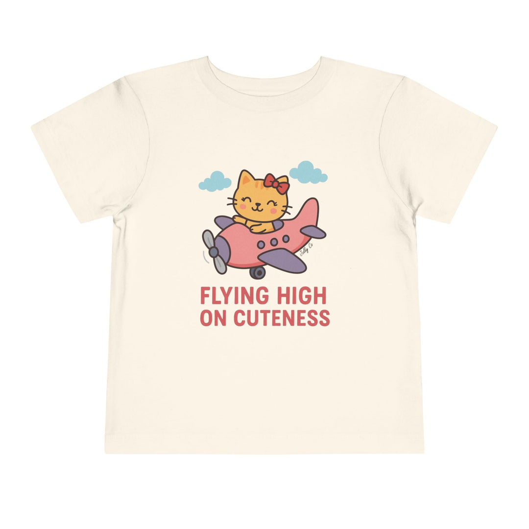 Cute Cat Airplane Toddler Short Sleeve Tee - Jolly Co Creations