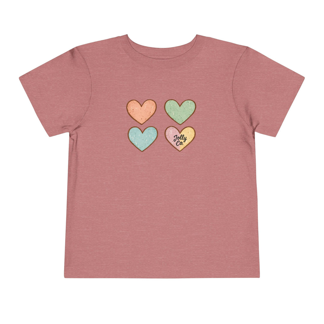 Four Hearts Toddler Short Sleeve Tee - Jolly Co Creations