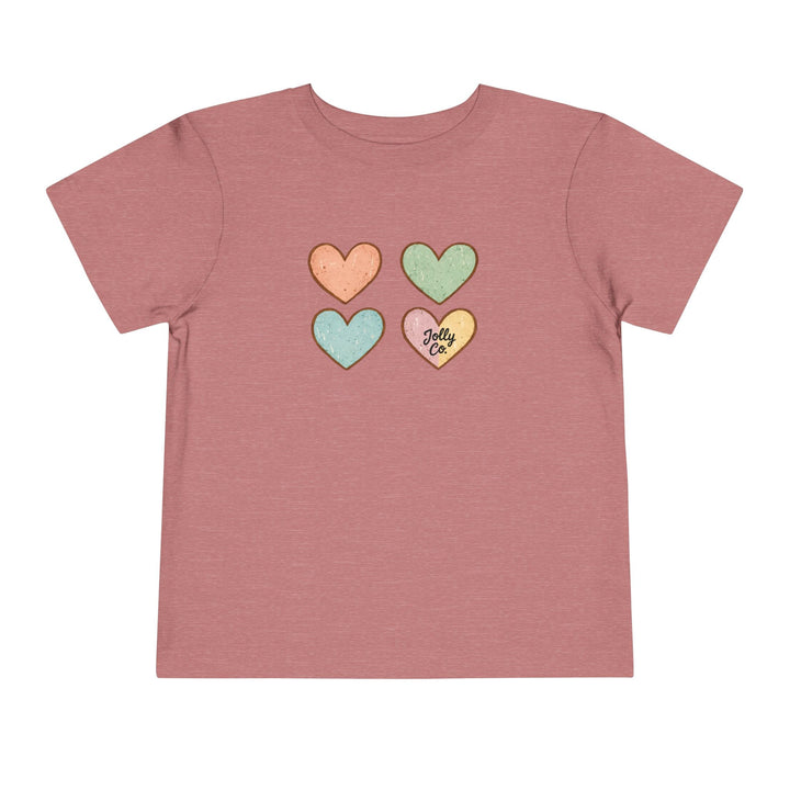 Four Hearts Toddler Short Sleeve Tee - Jolly Co Creations