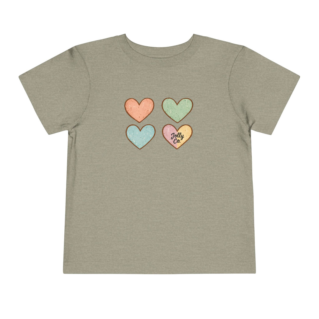 Four Hearts Toddler Short Sleeve Tee - Jolly Co Creations