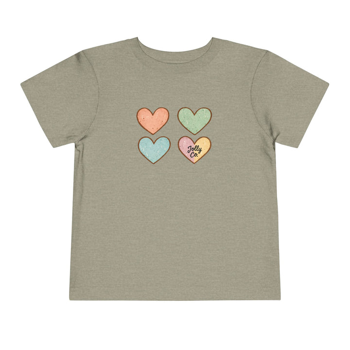 Four Hearts Toddler Short Sleeve Tee - Jolly Co Creations