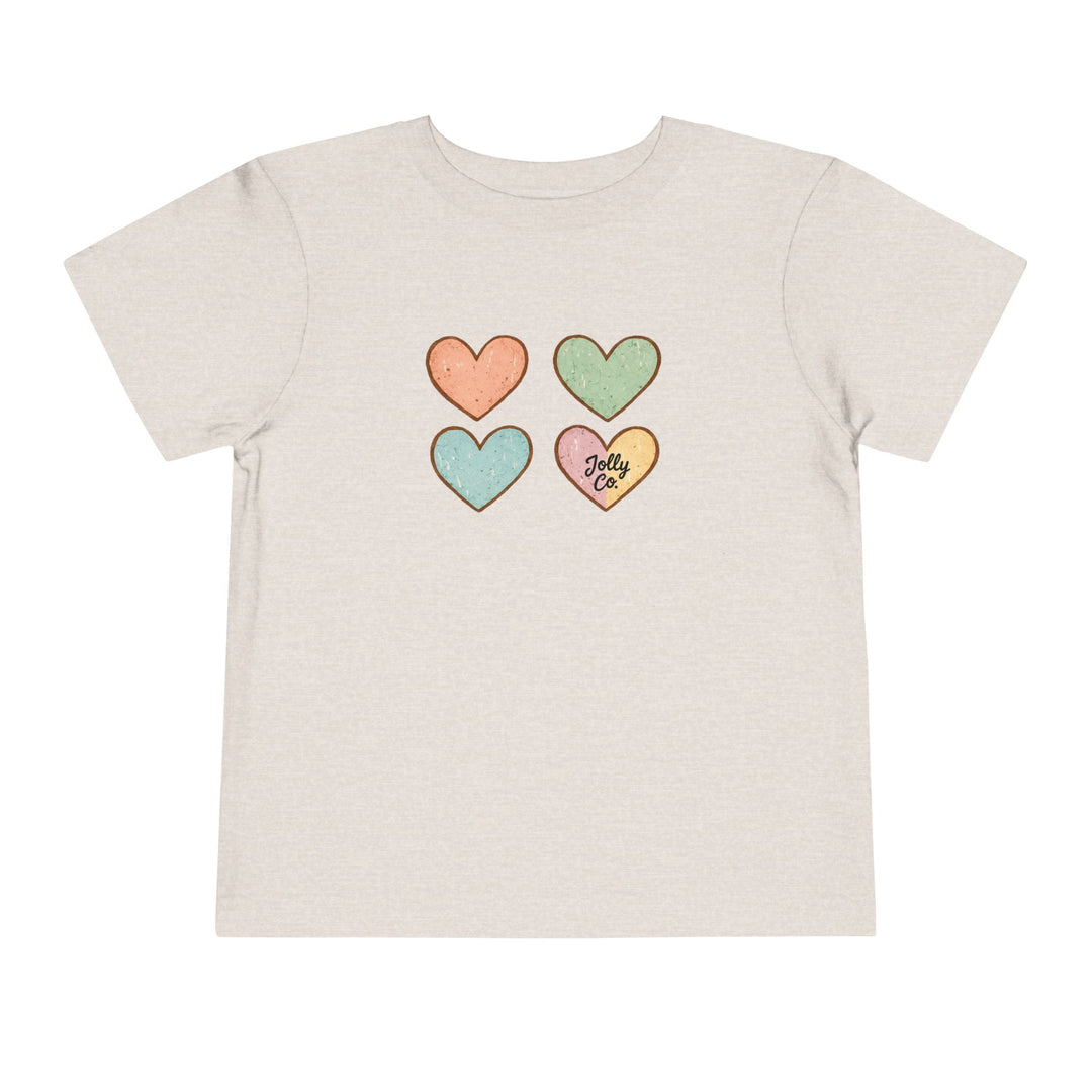 Four Hearts Toddler Short Sleeve Tee - Jolly Co Creations