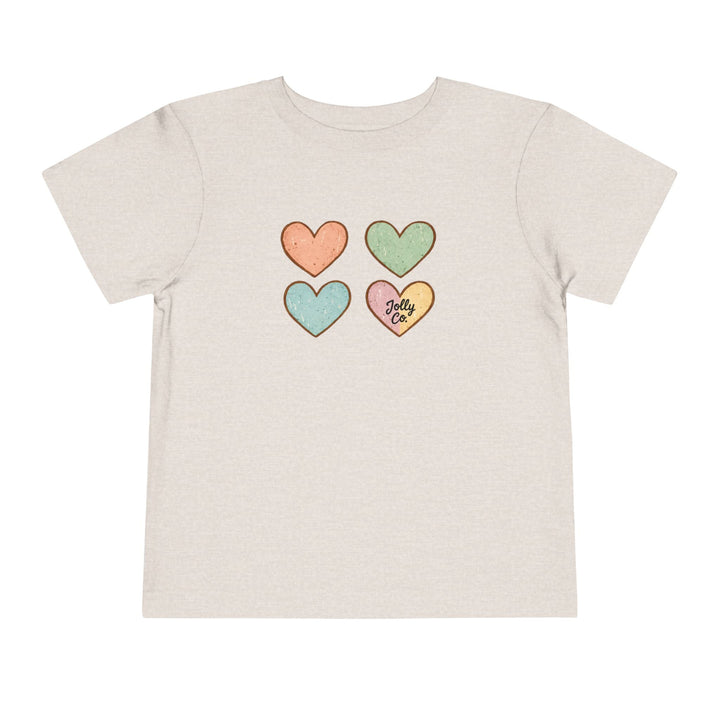 Four Hearts Toddler Short Sleeve Tee - Jolly Co Creations