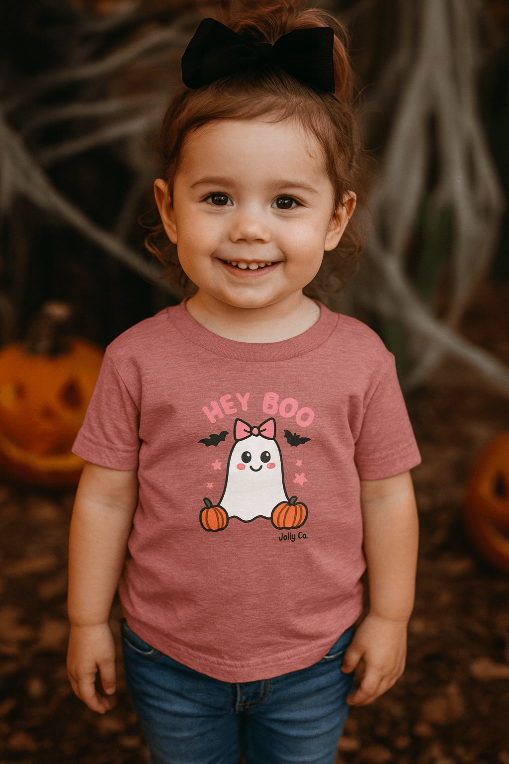 Hey Boo Toddler Short Sleeve Tee - Jolly Co Creations