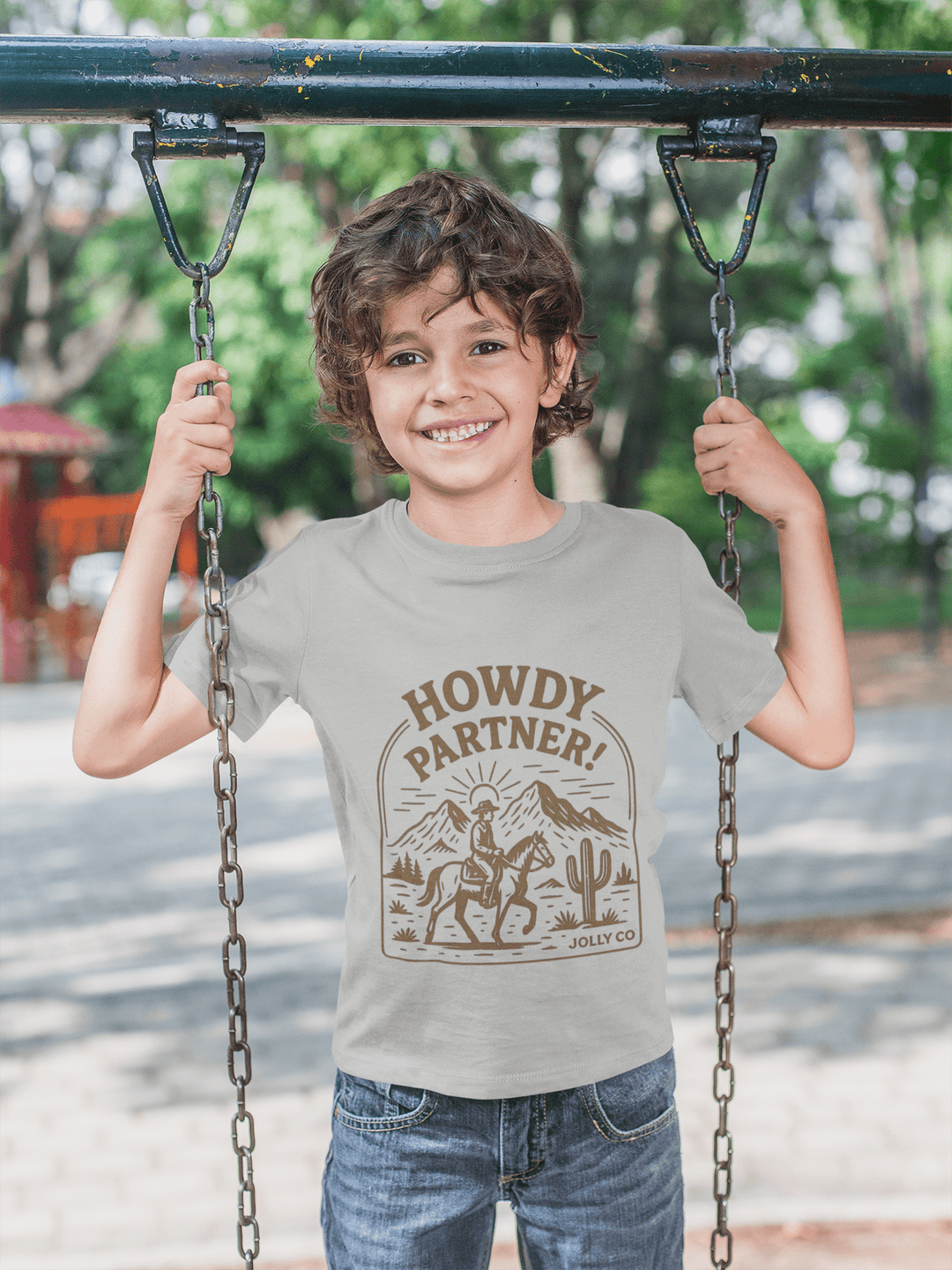 Howdy Partner! Western Style Kids Tee - Jolly Co Creations