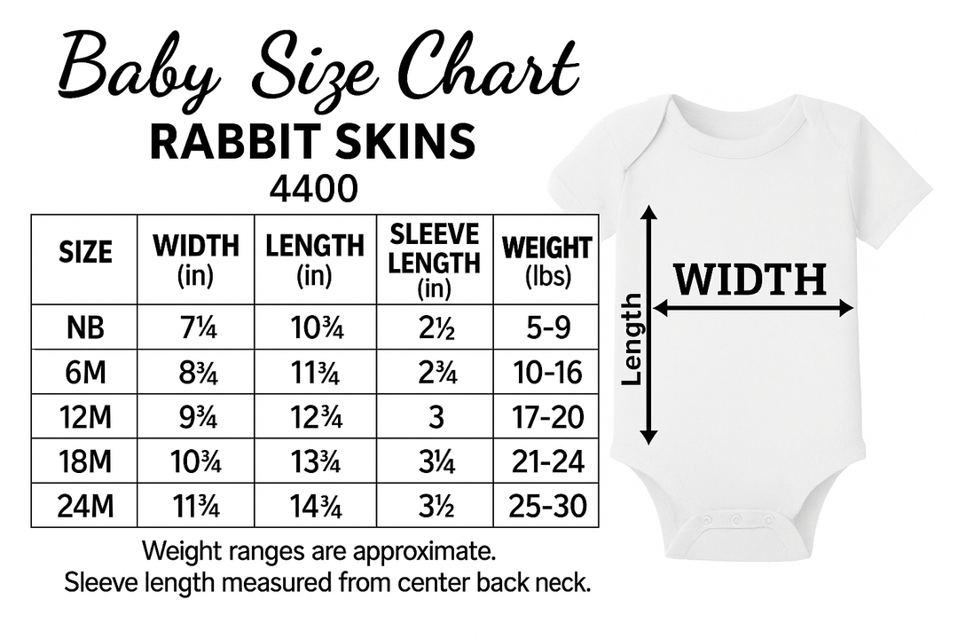 Rabbit Skins 4400 size chart