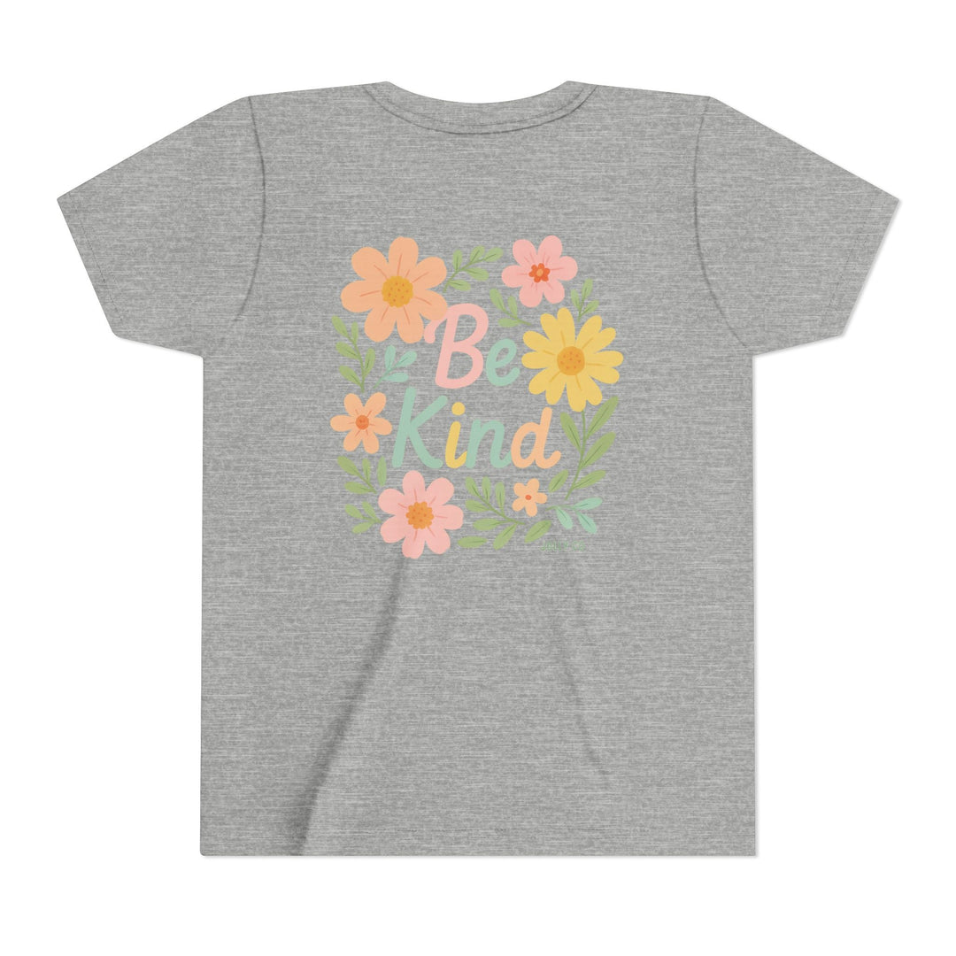 Rainbow and Flowers, Be Kind Kids Short Sleeve Tee - Jolly Co Creations