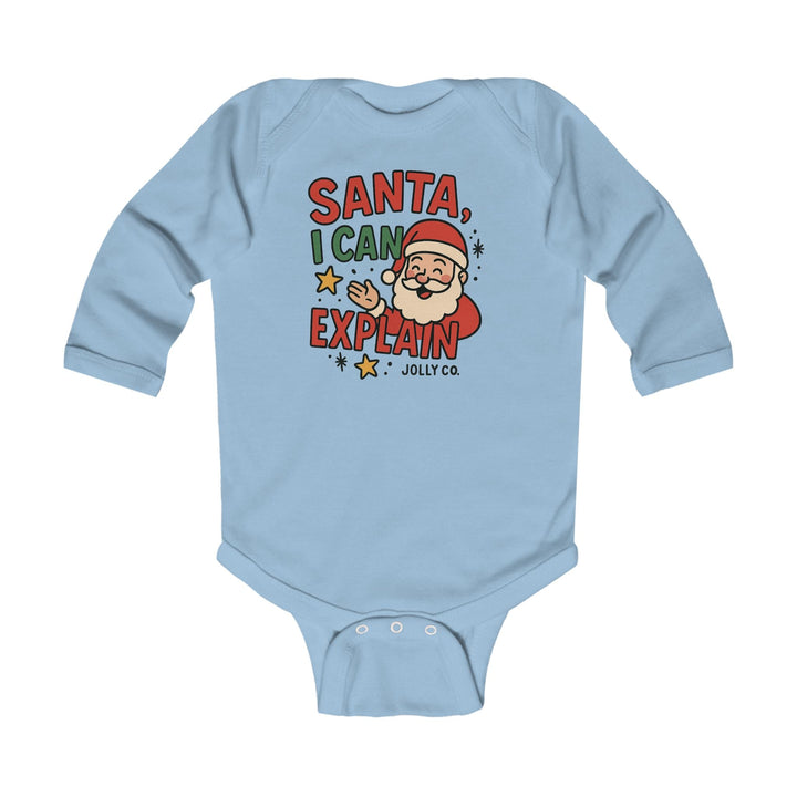 Santa, I Can Explain Baby Long Sleeve Onesie - Jolly Co Creations