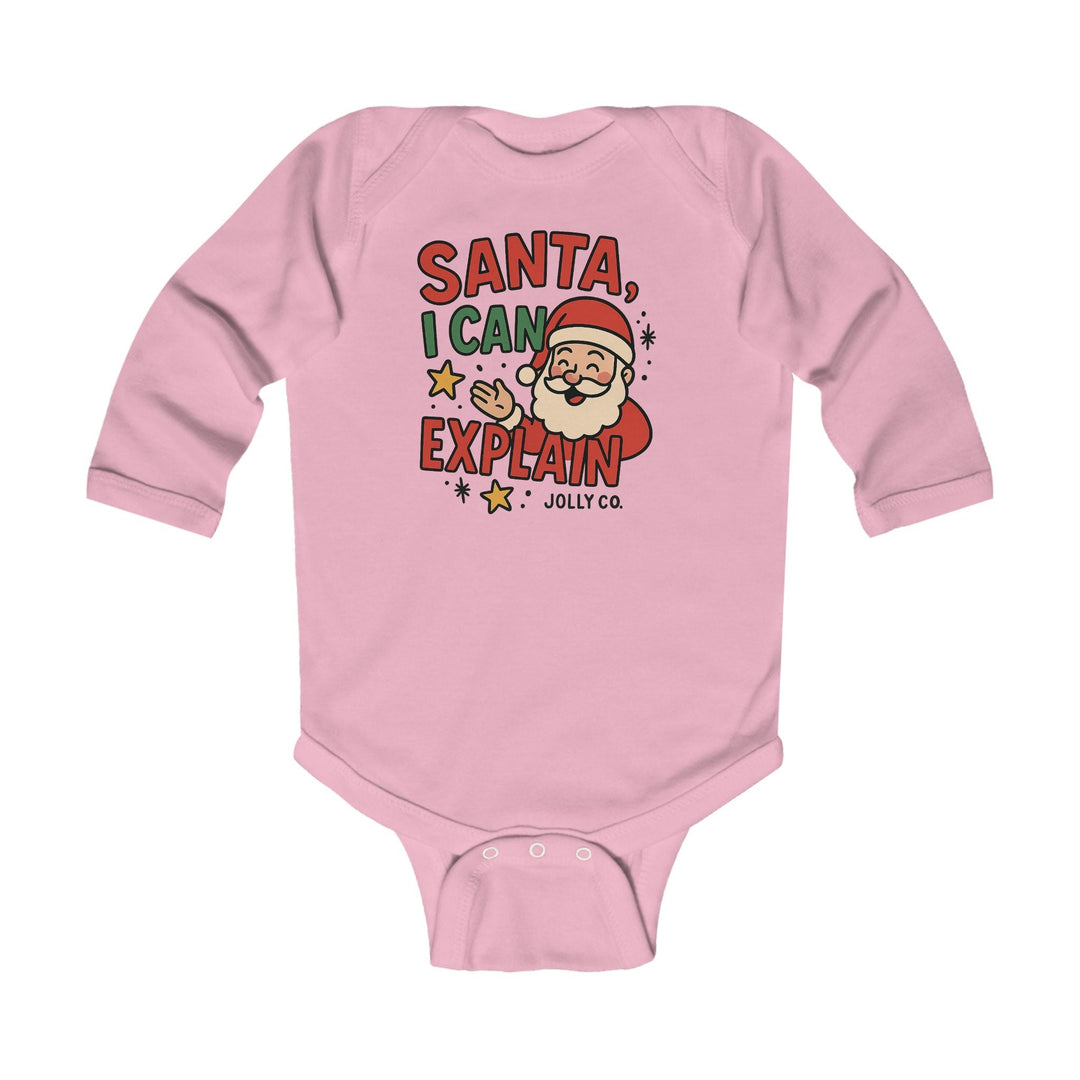 Santa, I Can Explain Baby Long Sleeve Onesie - Jolly Co Creations
