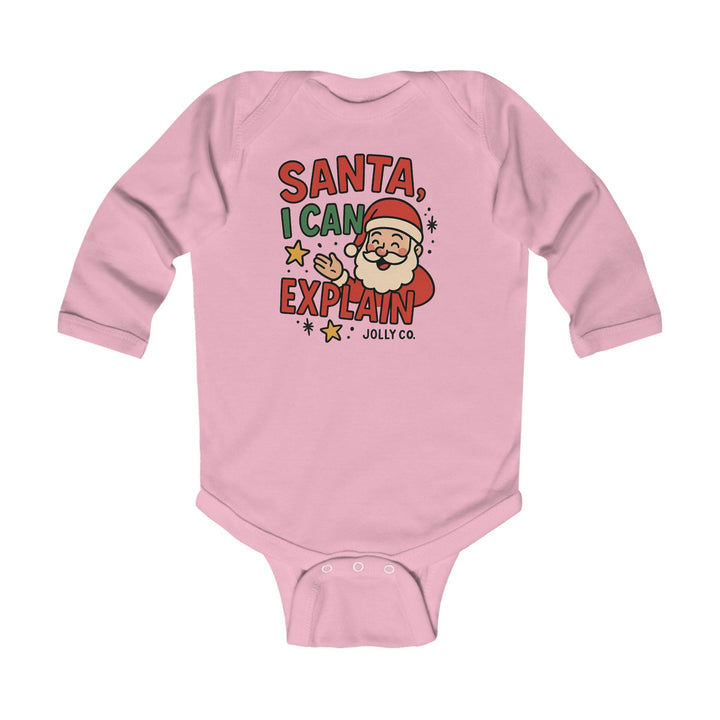 Santa, I Can Explain Baby Long Sleeve Onesie - Jolly Co Creations