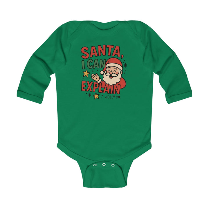Santa, I Can Explain Baby Long Sleeve Onesie - Jolly Co Creations