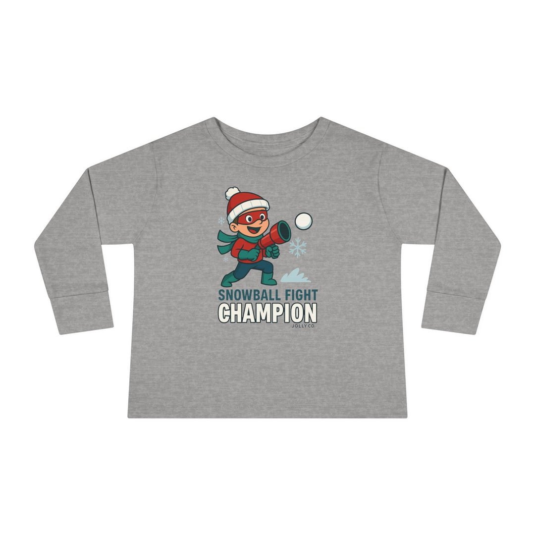 Snowball Fight Champion Toddler Long Sleeve Tee - Jolly Co Creations
