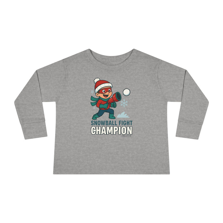 Snowball Fight Champion Toddler Long Sleeve Tee - Jolly Co Creations