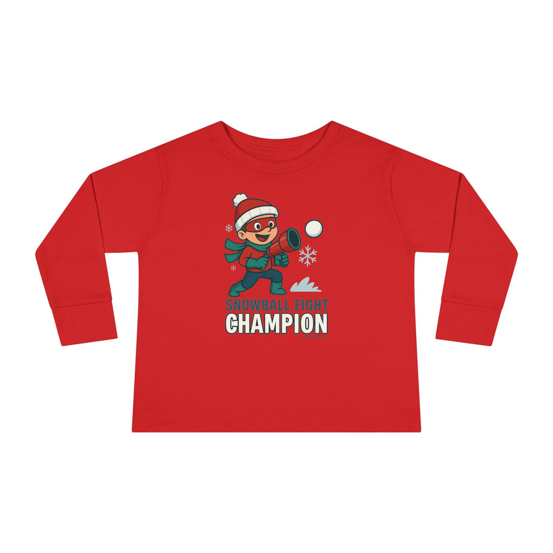 Snowball Fight Champion Toddler Long Sleeve Tee - Jolly Co Creations