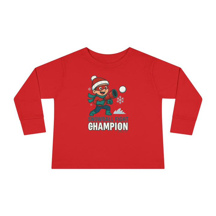 Snowball Fight Champion Toddler Long Sleeve Tee - Jolly Co Creations