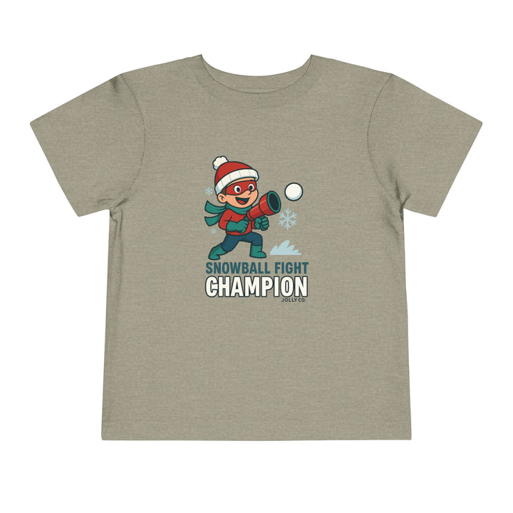Snowball Fight Champion Toddler Short Sleeve Tee - Jolly Co Creations