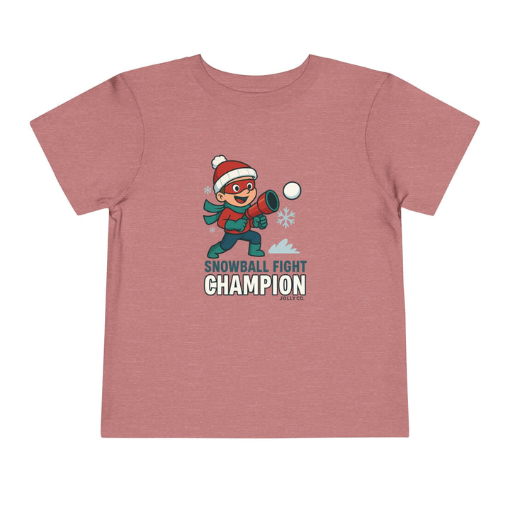 Snowball Fight Champion Toddler Short Sleeve Tee - Jolly Co Creations