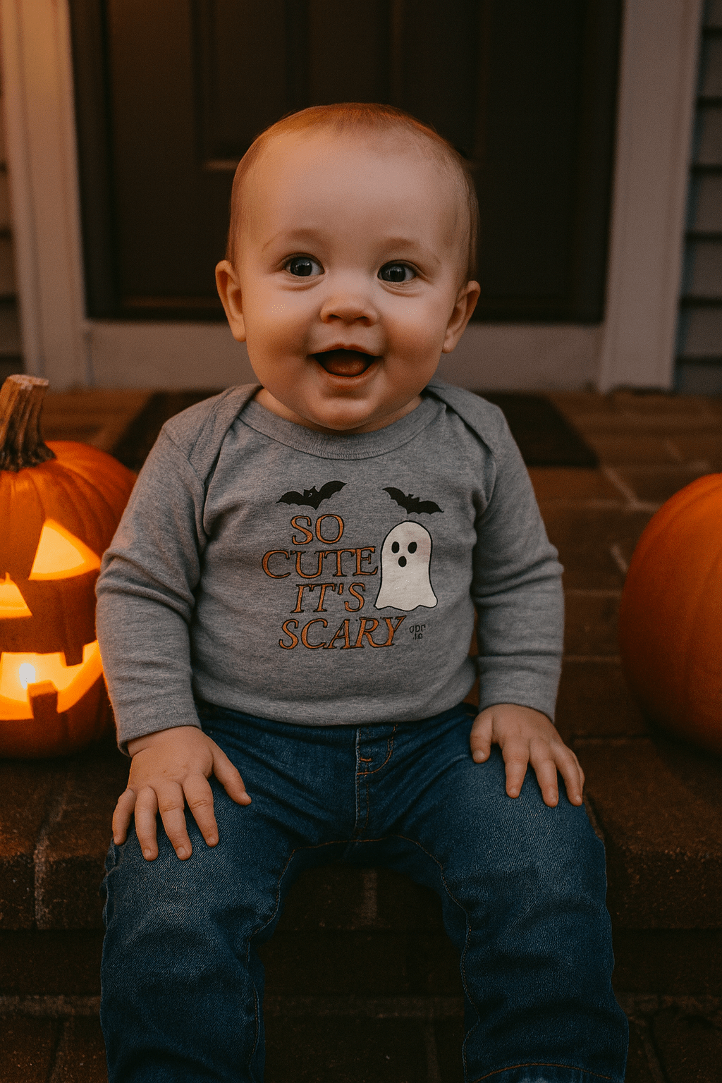 So Cute It’s Scary Baby Long Sleeve Onesie - Jolly Co Creations