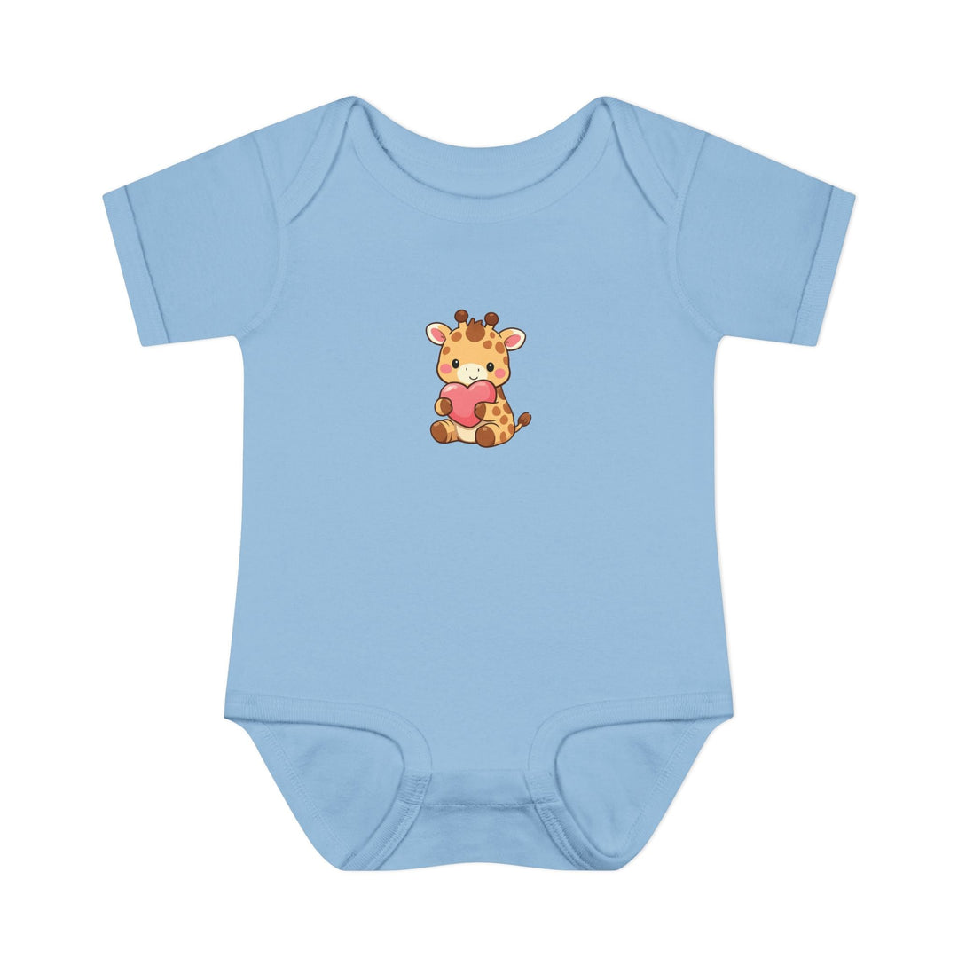 Sweet Giraffe Heart Baby Short Sleeve Onesie - Jolly Co Creations