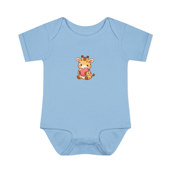 Sweet Giraffe Heart Baby Short Sleeve Onesie - Jolly Co Creations