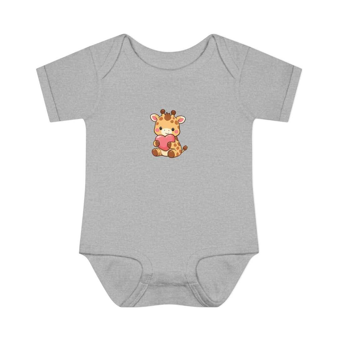 Sweet Giraffe Heart Baby Short Sleeve Onesie - Jolly Co Creations