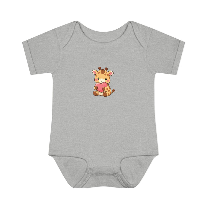 Sweet Giraffe Heart Baby Short Sleeve Onesie - Jolly Co Creations