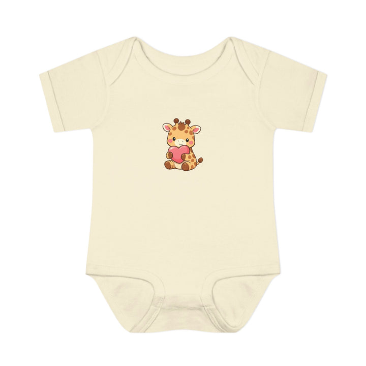 Sweet Giraffe Heart Baby Short Sleeve Onesie - Jolly Co Creations