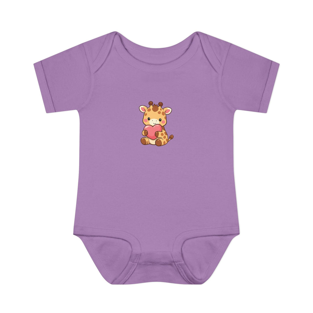 Sweet Giraffe Heart Baby Short Sleeve Onesie - Jolly Co Creations