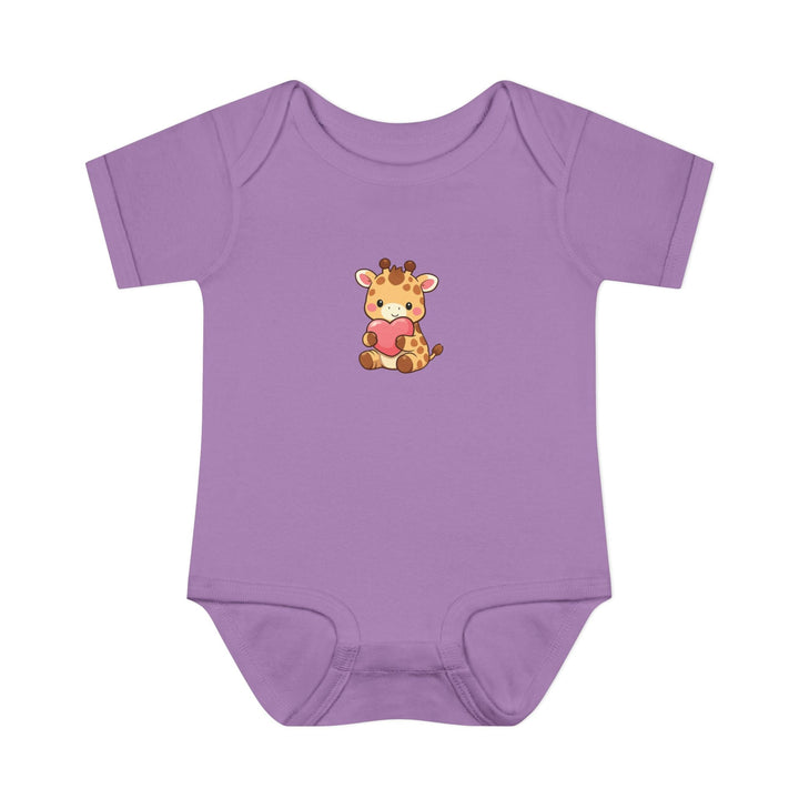 Sweet Giraffe Heart Baby Short Sleeve Onesie - Jolly Co Creations