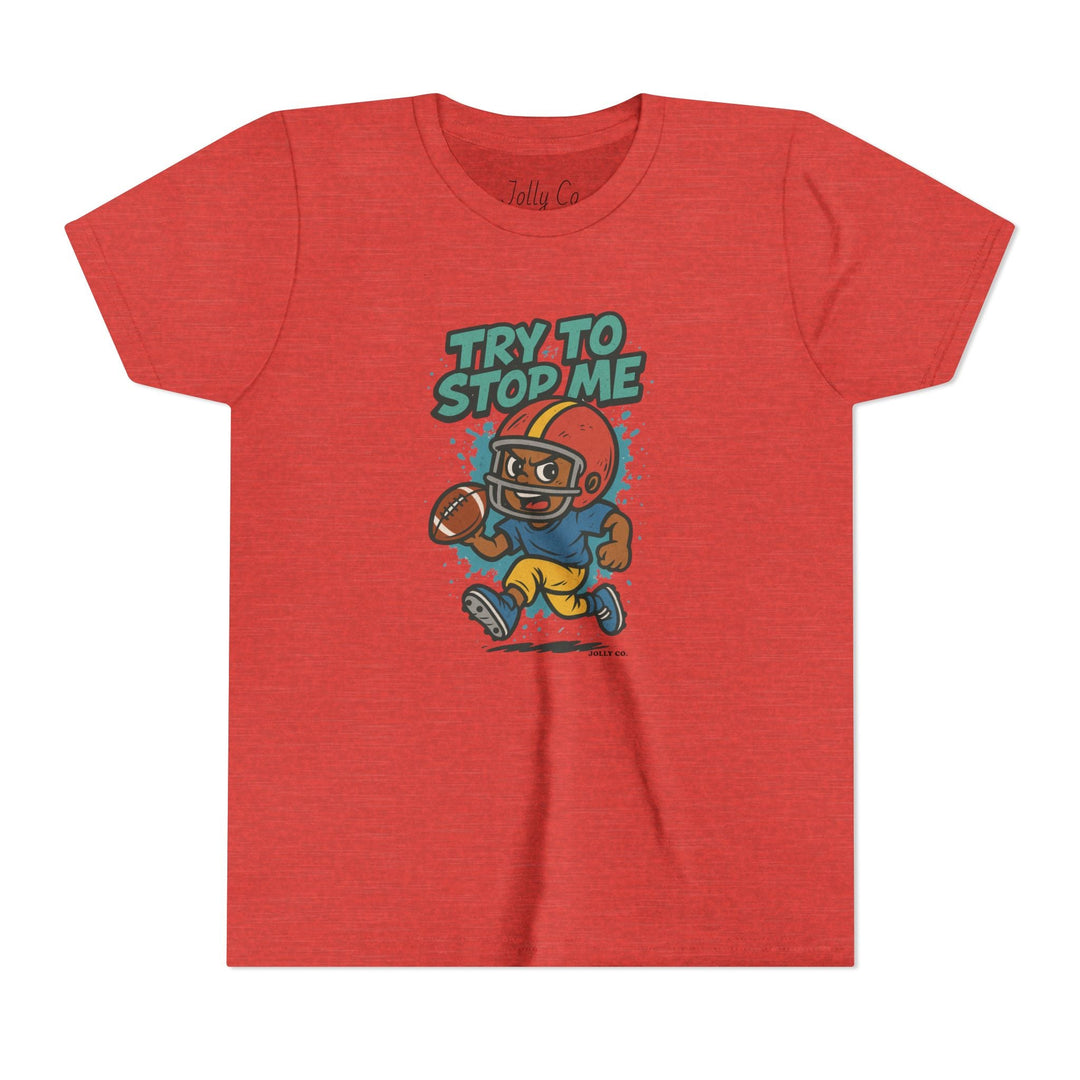 Try to Stop Me, Kids Football Short Sleeve Tee - Jolly Co Creations28992991