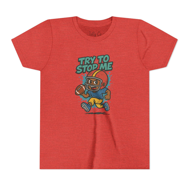 Try to Stop Me, Kids Football Short Sleeve Tee - Jolly Co Creations28992991