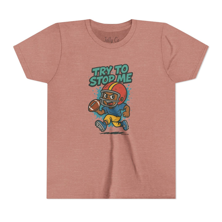 Try to Stop Me, Kids Football Short Sleeve Tee - Jolly Co Creations29287903