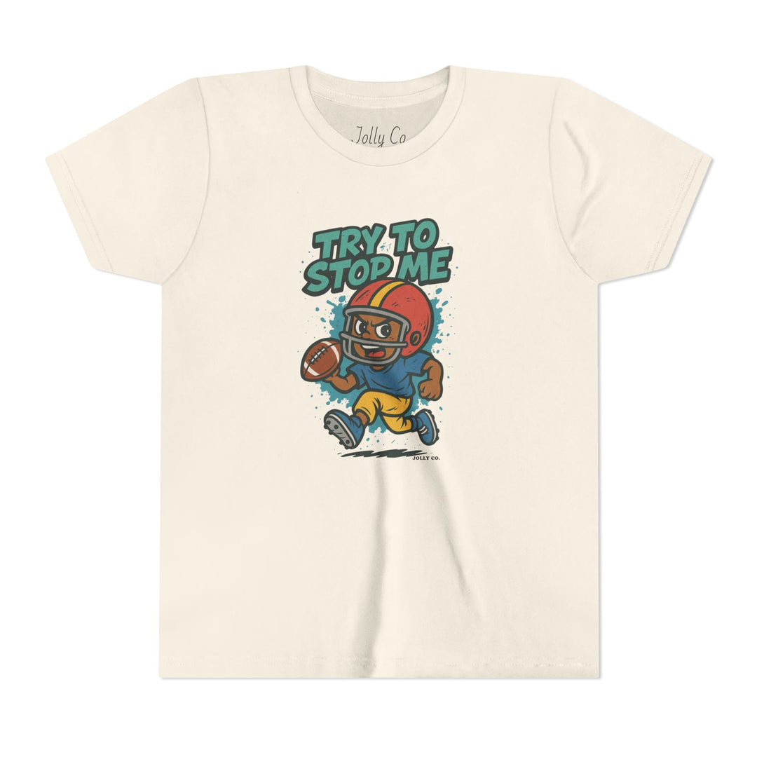 Try to Stop Me, Kids Football Short Sleeve Tee - Jolly Co Creations29386207