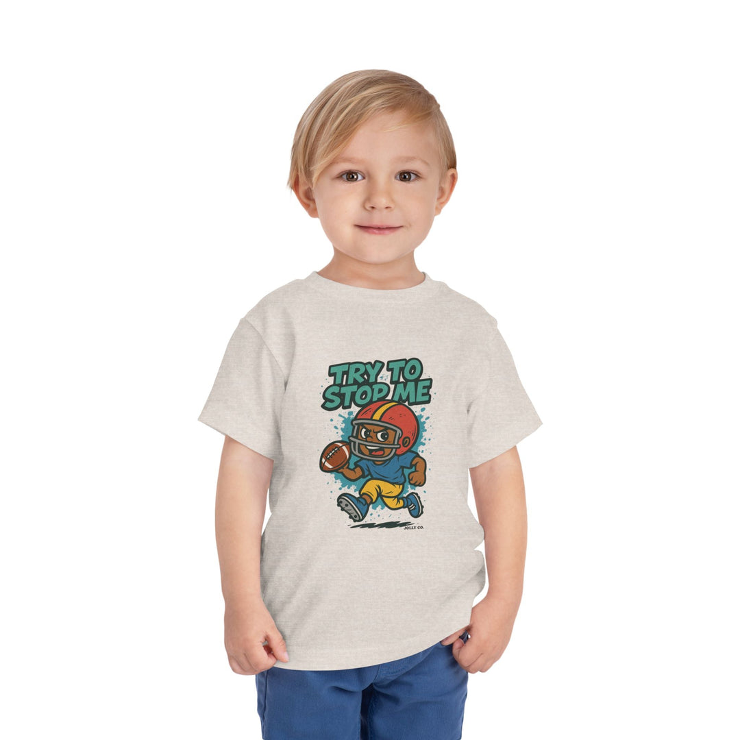 Try to Stop Me, Toddler Football Short Sleeve Tee - Jolly Co Creations27354591